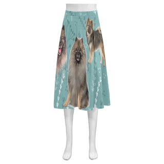 Keeshond Lover Mnemosyne Women's Crepe Skirt (Model D16) - TeeAmazing
