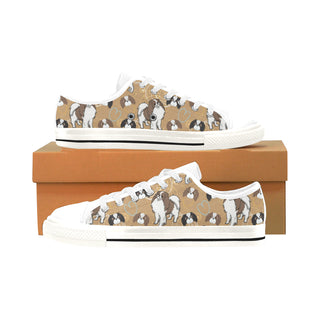 Japanese Chin White Men's Classic Canvas Shoes/Large Size - TeeAmazing