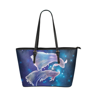 Pisces Leather Tote Bag/Small - TeeAmazing