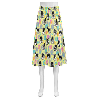 Boston Terrier Pattern Mnemosyne Women's Crepe Skirt - TeeAmazing