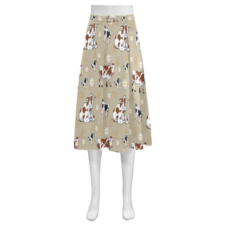 Cow Pattern Mnemosyne Women's Crepe Skirt (Model D16) - TeeAmazing