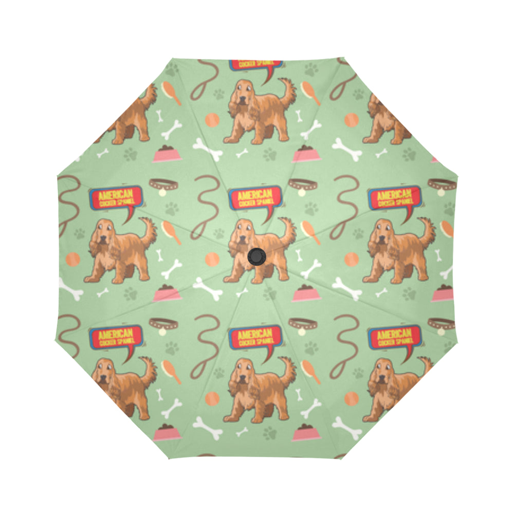American Cocker Spaniel Pattern Auto-Foldable Umbrella - TeeAmazing