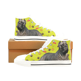 Cane Corso White Men’s Classic High Top Canvas Shoes /Large Size - TeeAmazing