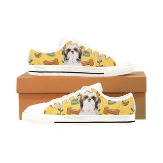 Shih Tzu Dog White Men's Classic Canvas Shoes/Large Size - TeeAmazing