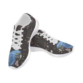 Hyacinth Macaw Parrot White Sneakers for Women - TeeAmazing