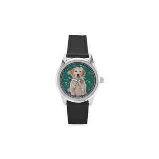 Australian Goldendoodle Kid's Stainless Steel Leather Strap Watch - TeeAmazing