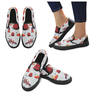 Bobsled Pattern Black Women's Slip-on Canvas Shoes - TeeAmazing