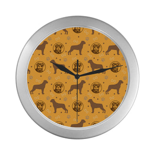 Rottweiler Pattern Silver Color Wall Clock - TeeAmazing