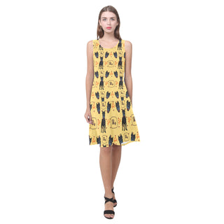 Cane Corso Pattern Sleeveless Splicing Shift Dress - TeeAmazing