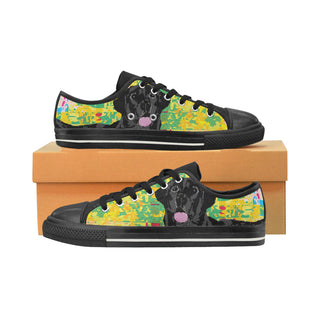 Black Lab Black Low Top Canvas Shoes for Kid - TeeAmazing
