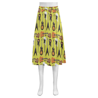 Guitar Pattern Mnemosyne Women's Crepe Skirt - TeeAmazing