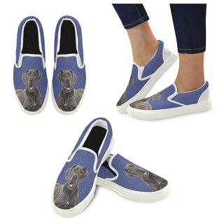 Great Dane Lover White Women's Slip-on Canvas Shoes - TeeAmazing