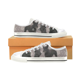 Scottish Terrier Lover White Canvas Women's Shoes/Large Size - TeeAmazing