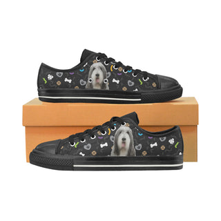 Bearded Collie Dog Black Low Top Canvas Shoes for Kid - TeeAmazing