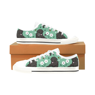 Curly Coated Retriever Flower White Men's Classic Canvas Shoes/Large Size - TeeAmazing