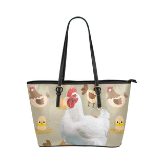 Chicken Lover Leather Tote Bag/Small - TeeAmazing