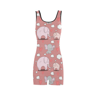 Elephant Pattern Classic One Piece Swimwear - TeeAmazing