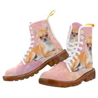 Chihuahua Lover White Boots For Women - TeeAmazing