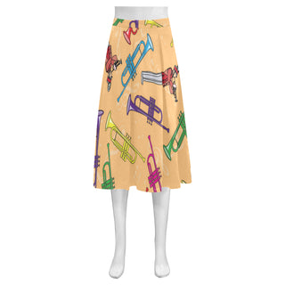Marching Band Pattern Mnemosyne Women's Crepe Skirt (Model D16) - TeeAmazing