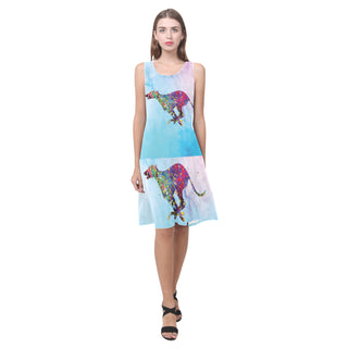 Greyhound Running No.1 Sleeveless Splicing Shift Dress - TeeAmazing