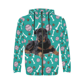 Rottweiler All Over Print Full Zip Hoodie for Men - TeeAmazing