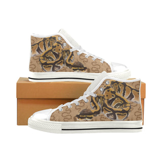 Python White Men’s Classic High Top Canvas Shoes - TeeAmazing