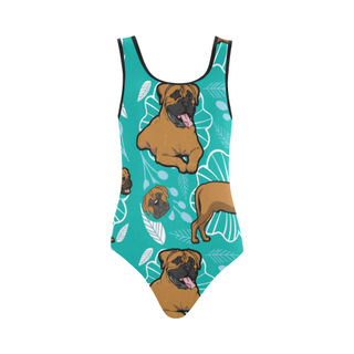 Bullmastiff Flower Vest One Piece Swimsuit (Model S04) - TeeAmazing