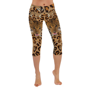 Leopard Low Rise Capri Leggings (Invisible Stitch) (Model L08) - TeeAmazing