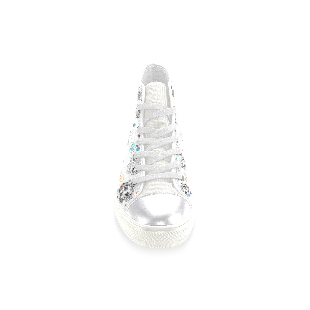 Maltese Pattern White Women's Classic High Top Canvas Shoes - TeeAmazing