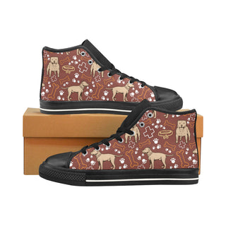Staffordshire Bull Terrier Pettern Black Men’s Classic High Top Canvas Shoes /Large Size - TeeAmazing