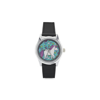 Unicorn Kid's Stainless Steel Leather Strap Watch - TeeAmazing