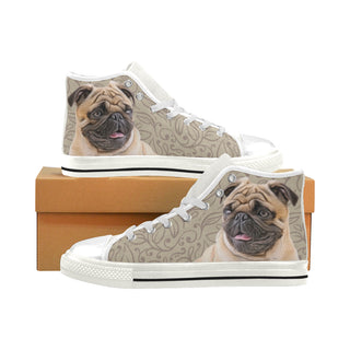 Pug Lover White Men’s Classic High Top Canvas Shoes - TeeAmazing
