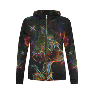 Dachshund Glow Design 2 All Over Print Full Zip Hoodie for Women - TeeAmazing