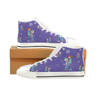 Physical Therapist Pattern White High Top Canvas Shoes for Kid - TeeAmazing