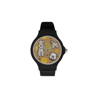 Soft Coated Wheaten Terrier Flower Unisex Round Plastic Watch(Model 302) - TeeAmazing