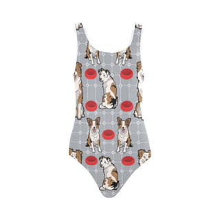 Australian shepherd Pattern Vest One Piece Swimsuit - TeeAmazing