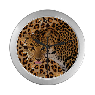 Leopard Silver Color Wall Clock - TeeAmazing