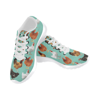 Chicken Pattern White Sneakers for Men - TeeAmazing