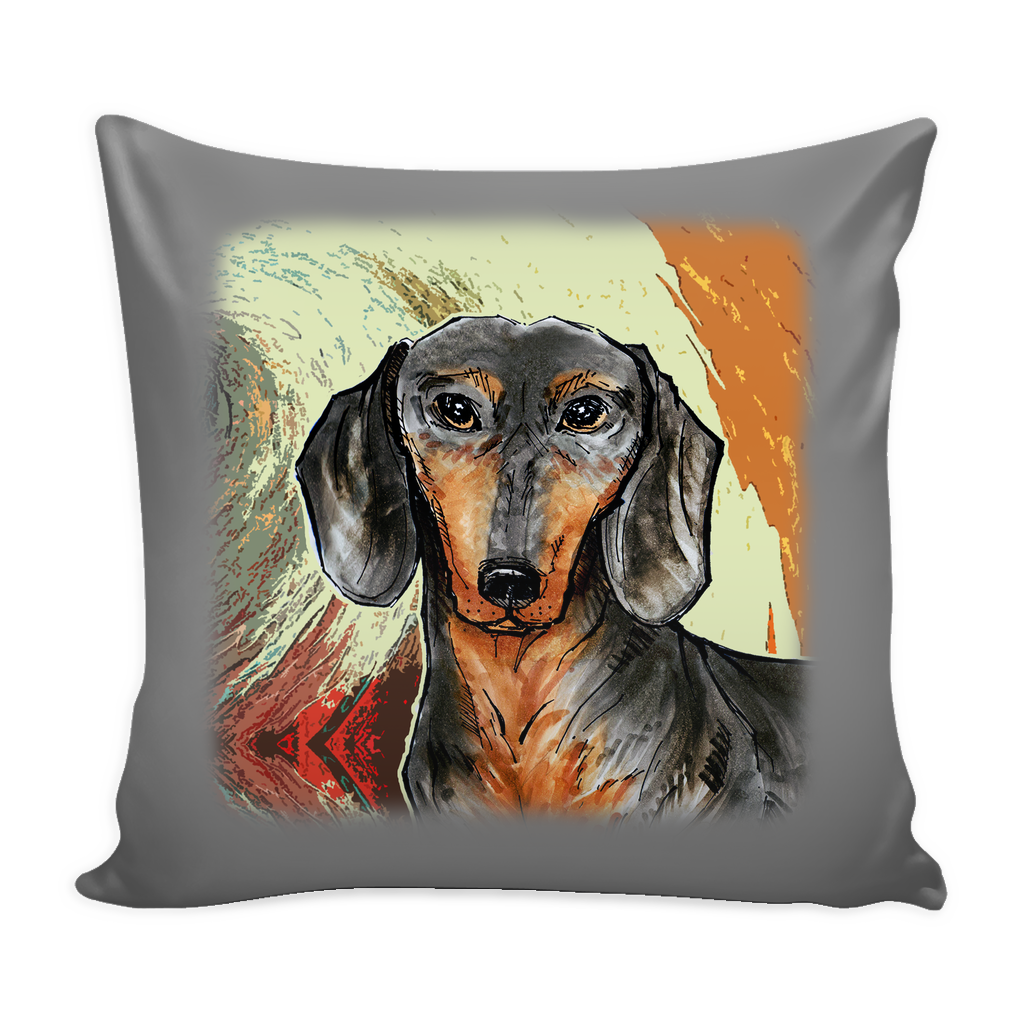 Dachshund Painting Dog Pillow Cover - Dachshund Accessories - TeeAmazing