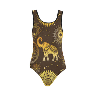 Elephant and Mandalas Vest One Piece Swimsuit - TeeAmazing