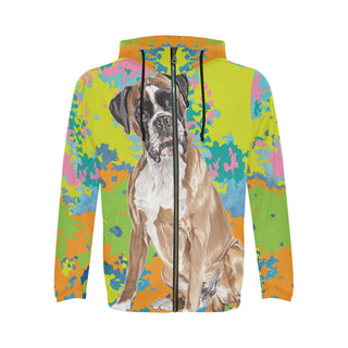Boxer Water Colour No.2 All Over Print Full Zip Hoodie for Men - TeeAmazing
