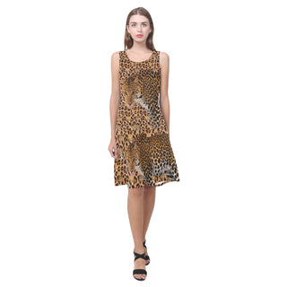 Leopard Sleeveless Splicing Shift Dress - TeeAmazing