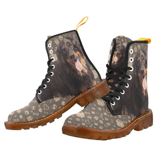 Hovawart Dog Black Boots For Men - TeeAmazing