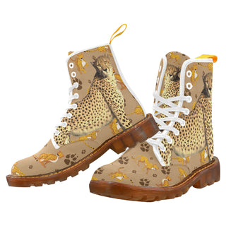 Cheetah White Boots For Men - TeeAmazing