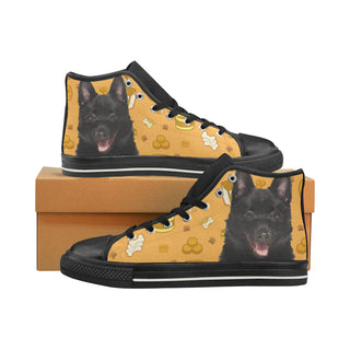 Schipperke Dog Black High Top Canvas Women's Shoes/Large Size - TeeAmazing