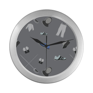 Fencing Pattern Silver Color Wall Clock - TeeAmazing