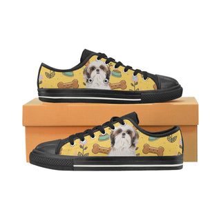 Shih Tzu Dog Black Low Top Canvas Shoes for Kid - TeeAmazing