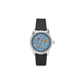 Bass Pattern Kid's Stainless Steel Leather Strap Watch - TeeAmazing