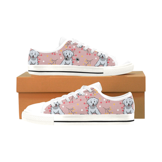 Maltipoo Flower White Men's Classic Canvas Shoes/Large Size - TeeAmazing