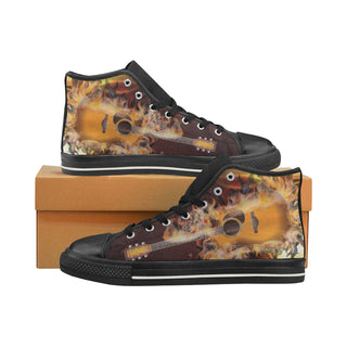 Guitar Lover Black High Top Canvas Shoes for Kid - TeeAmazing